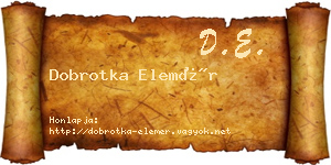 Dobrotka Elemér névjegykártya