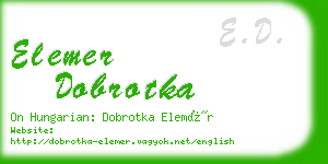 elemer dobrotka business card